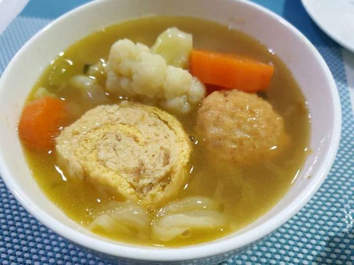 Langkah Gampang Menyiapkan Resep Sop Rollade Ayam+Baso ayam❤(bisa utk MPASI 19 bulan) yang Lezat Anti Ribet, Sempurna