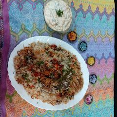 A picture of Zafrani sufyani Mutton pulao.