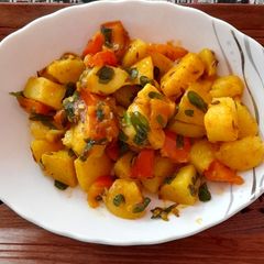 A picture of Brahmi potato curry.