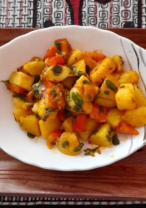 A picture of Brahmi potato curry.