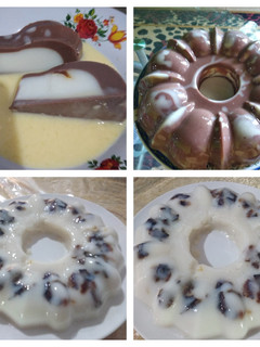 Foto resep Puding lapis coklat susu kurma