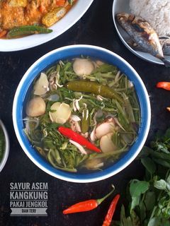 Foto resep Sayur Asem Kangkung pakai Teri dan Jengkol
