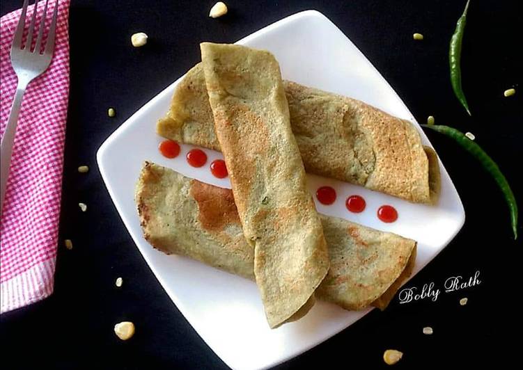 Simple Way to Make Speedy Sweet corn moong dal dosa