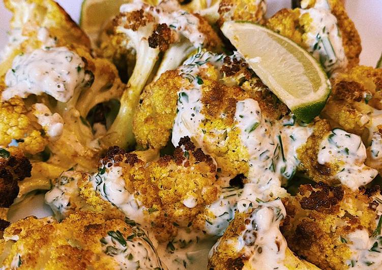 Quick and Easy Curry- Lime roasted Cauliflower 💛