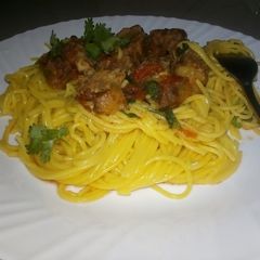 Turmeric spaghetti A picture of Turmeric spaghetti.