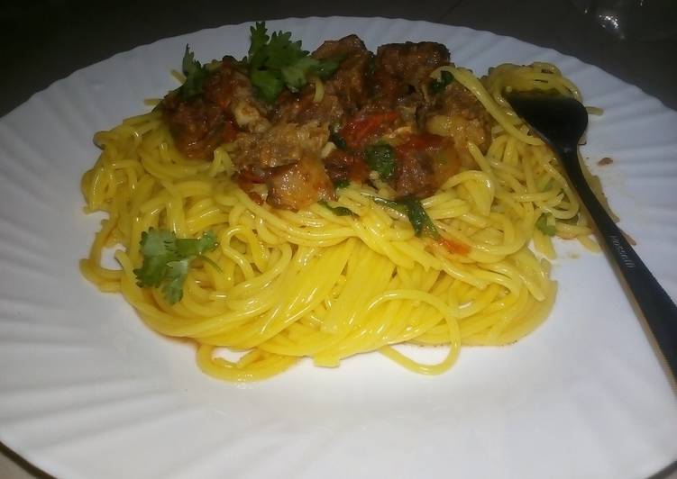 Recipe of Perfect Turmeric spaghetti