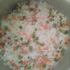 A picture of Carrot green beans rice.