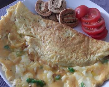 Easy Make Recipe Sigs Gouda cheese and spring onion omelette Delicious Simple