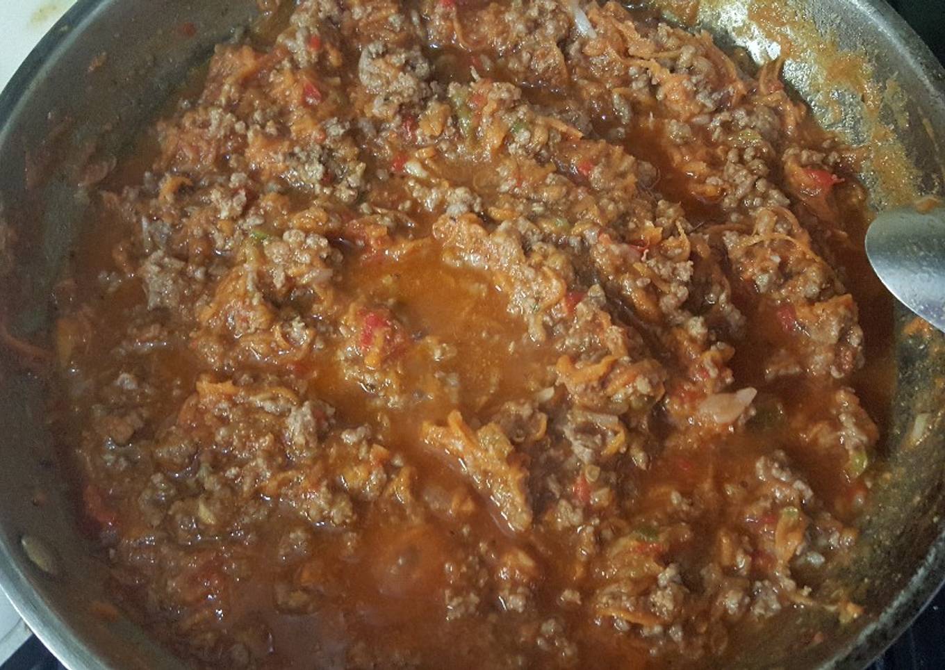 Carne molida con zanahoria rallada