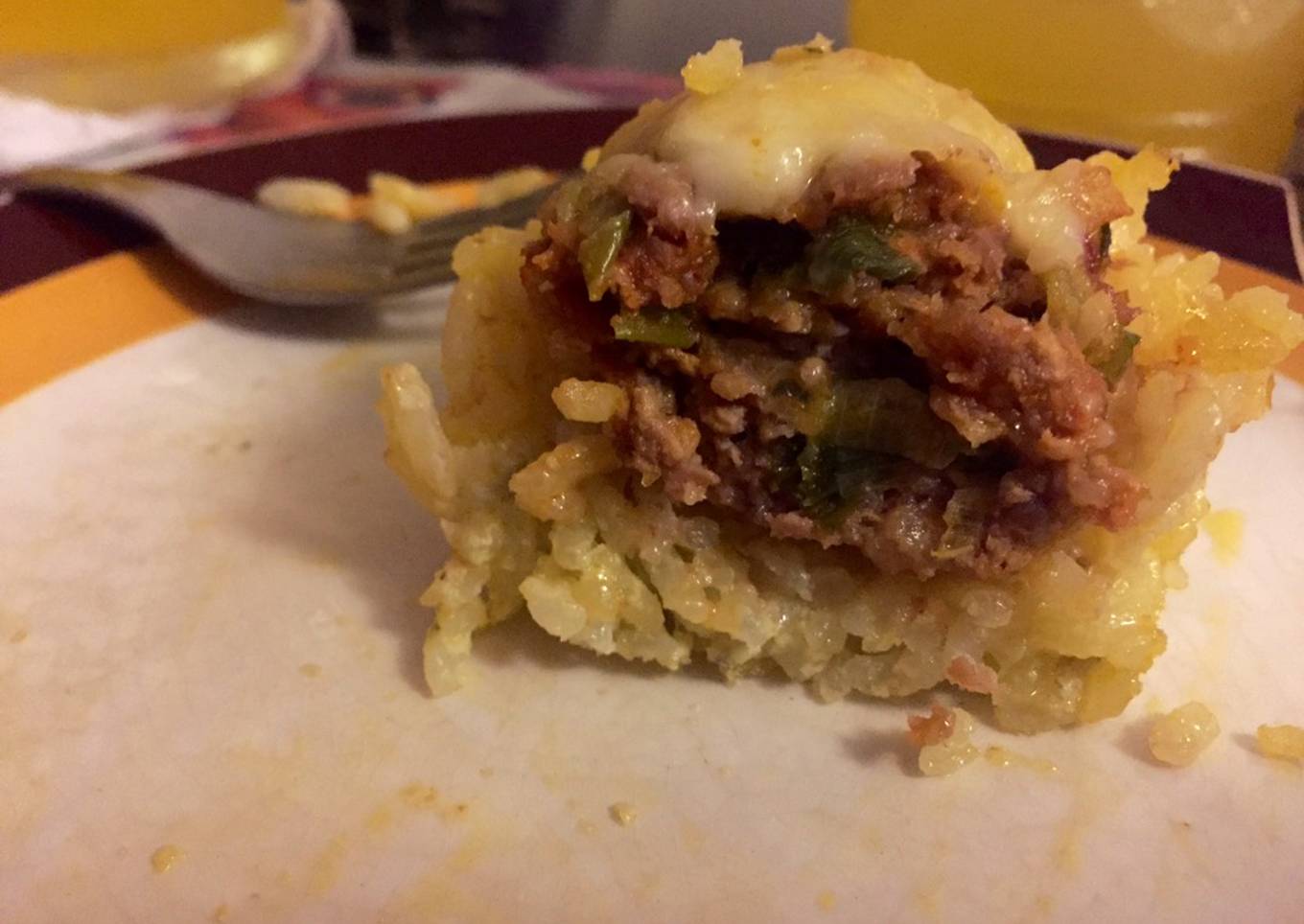Canastitas de arroz y carne picada