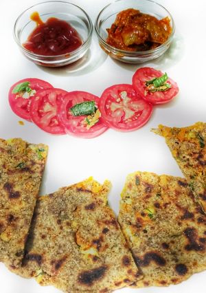 A picture of Paneer- Vegetable Stuffed Paratha.
