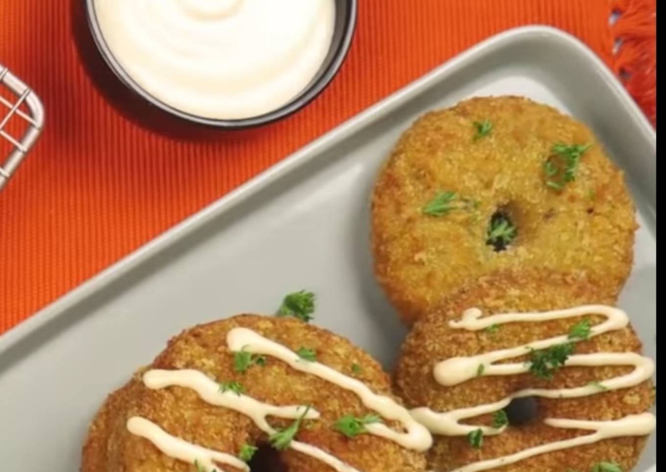 Crispy chicken doughnuts