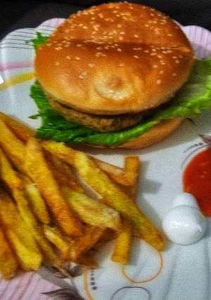 A picture of Chicken burgers.