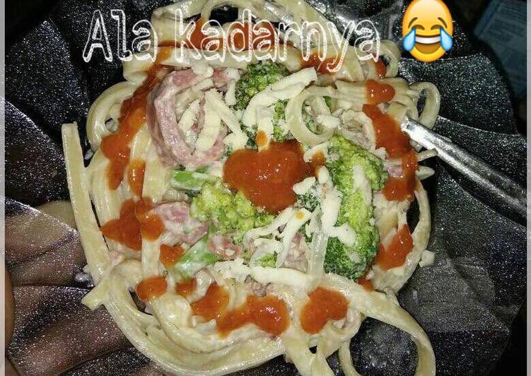Resep Fettuccine Carbonara ala kadarnya 😂 yang Lezat Sekali