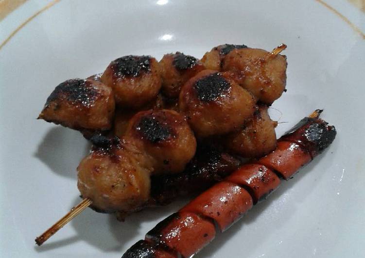 Sate bakso bakar kilat dan simple