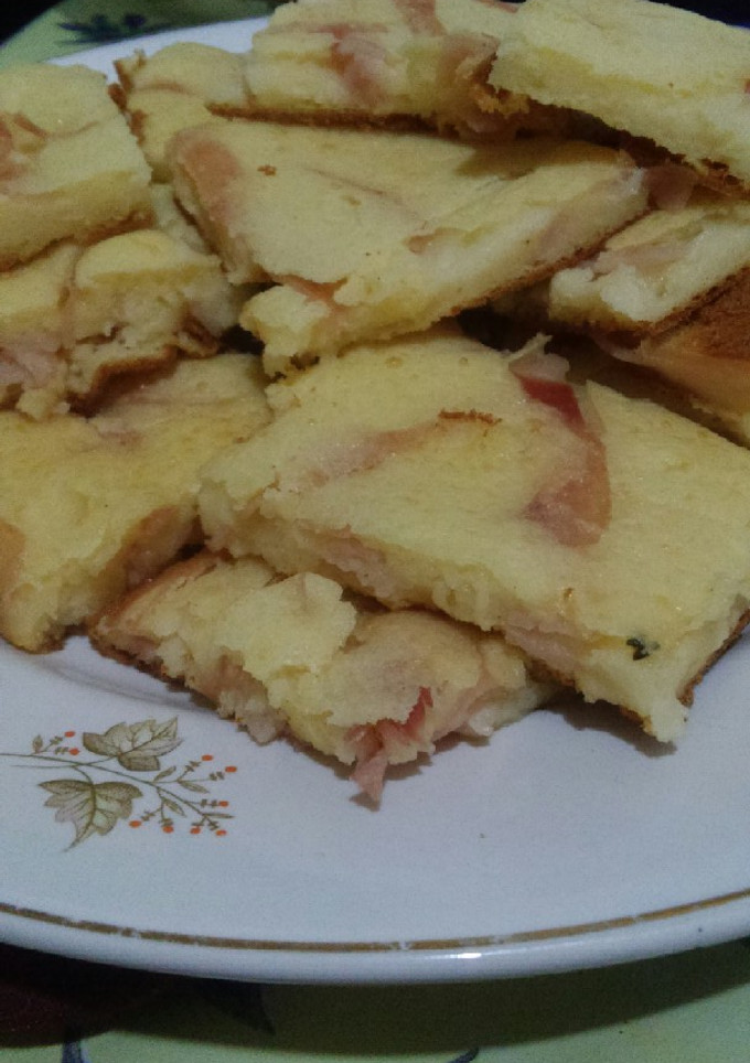 Una foto de Fainá de jamón y queso. Súper fácil!