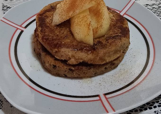 Hotcakes veganos de banana con topping de peras ?? :) Receta de Sandri  ?- Cookpad