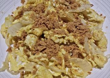 Without Fail Serving Recipe Scrambled Egg with Onion and Pork Floss Delicious Perfect