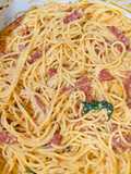Chilli oil beef pepperoni spaghetti