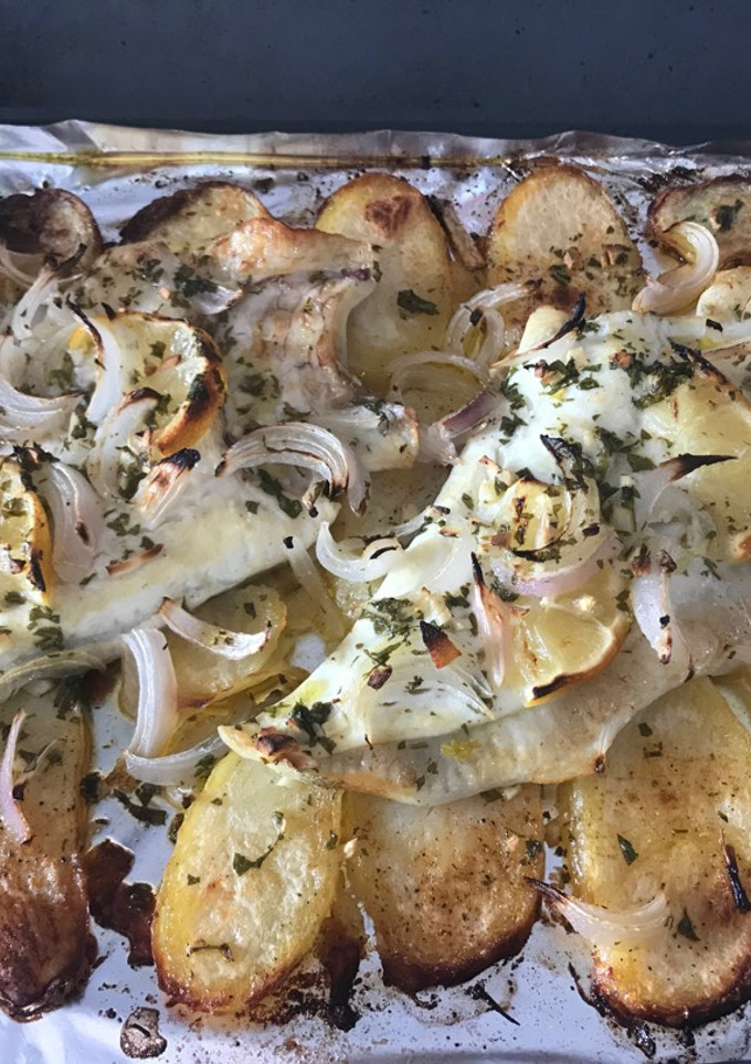 Una foto de Rodaballo al horno