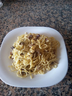 Una foto de Pasta carbonara sin nata