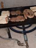 Salchicha criolla y churrasco de cuadril a la chapa