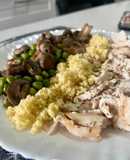 Cous cous, pollo, piselli e funghi 🫛🍄