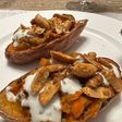 Batatas rellenas con garrapiñada