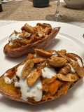 Batatas rellenas con garrapiñada