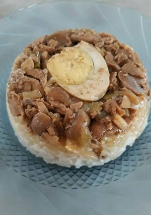 Foto resep Nasi tim ayam jamur