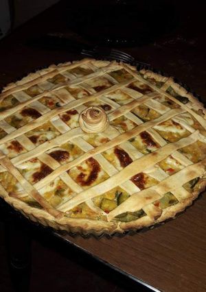 Una foto de Tarta de zapallitos + masa casera