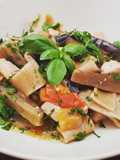 Paccheri con melanzane e pesce spada
