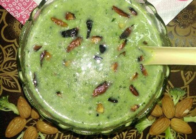 Step-by-Step Guide to Prepare Super Quick Homemade Cream Of Broccoli Almonds Soup