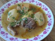Una foto de sopa de polenta