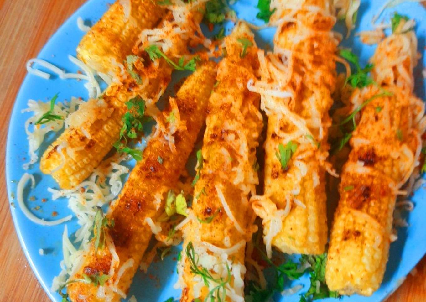 Grilled cheesy babycorn