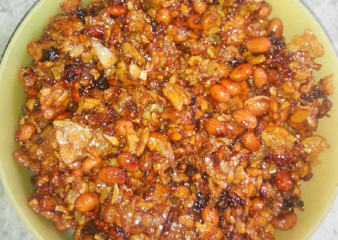 Resep buat Kering Tempe n Kacang Tanah Dg Baceman Bawang Putih dijamin nikmat