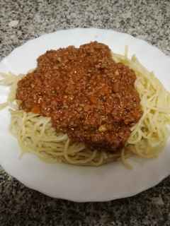 Una foto de Espaguetis con salsa boloñesa