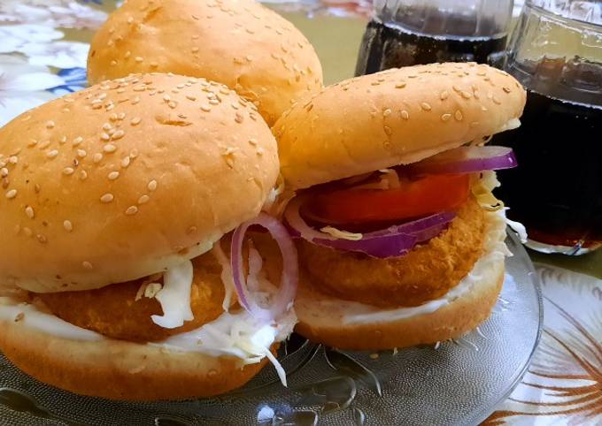 How to Make Homemade Chicken patty Burger 🍔