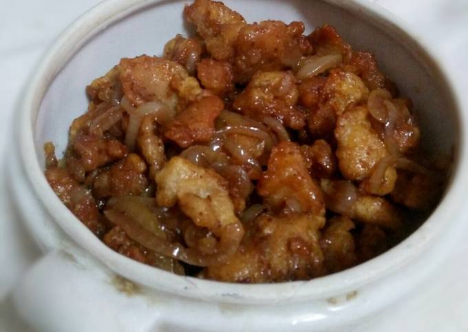 Ayam popcorn saus teriyaki