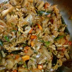 A picture of Mushroom Dry - A Sauteed Side dish for Rotis/Chapatis.