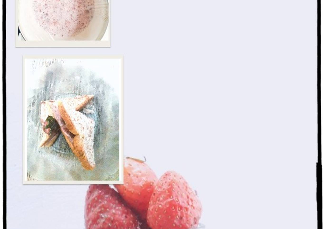 Sandwich ice cream a strawberry
