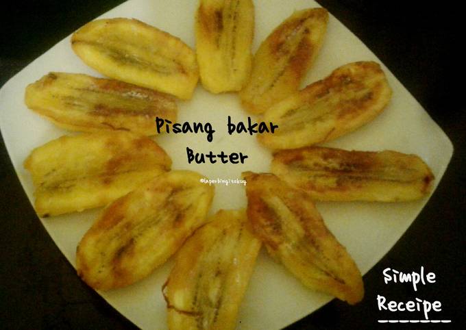 pisang bakar butter teflon 3 bahan / cemilan resep simpel - resepenakbgt.com