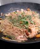 Fideos con camarones