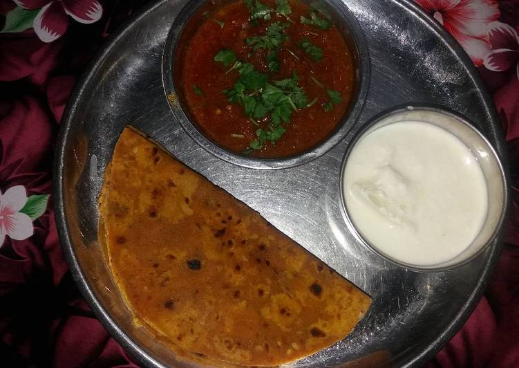 Recipe of Speedy Bachi hui daal ke paranthe tamatar ki sabji ke sath