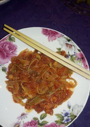 عکسی از دستور فتوچینی با سس گوجه