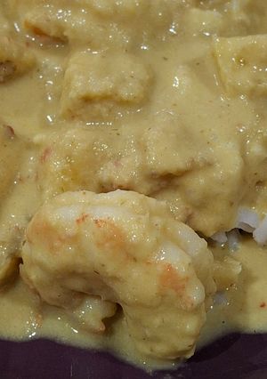 A picture of Pineapple Prawn Curry.