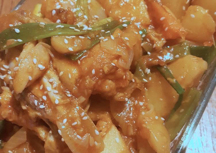 dakbokkeumtang ayam rebus pedas korea foto resep utama