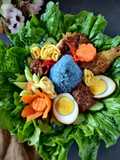 Nasi Lemak Biru/Nasi Lemak Bunga Telang (Nasi Tumpeng Mini Bunga Telang)