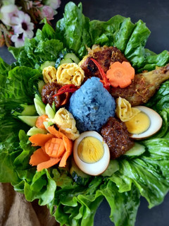 Foto resep Nasi Lemak Biru/Nasi Lemak Bunga Telang (Nasi Tumpeng Mini Bunga Telang)