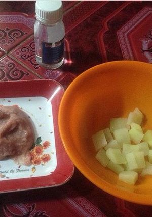 Foto resep Mpasi 6+ pure labu siam+tepung beras merah